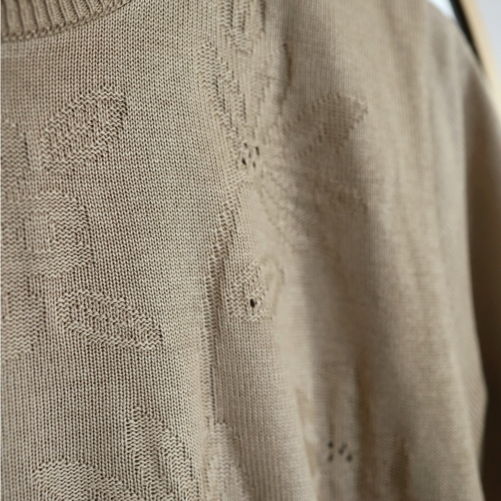 Tan Short Sleeve Knit Top